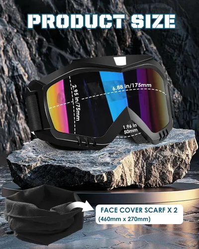 Vista 2 de OXG - Gafas de motocicleta - Gafas ATV y de moto de cross con lente UV400 a prueba de polvo para adultos y jóvenes