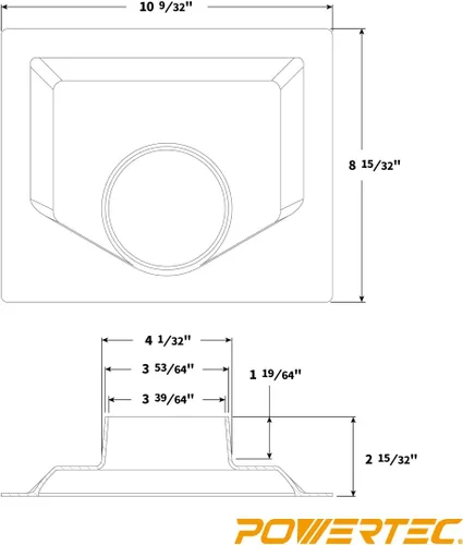 Vista 5 de POWERTEC 70102 Campana de Polvo para Cepilladora de 8-1/2 Pulgadas, 8-1/2 Pulgadas por 10-1/4 Pulgadas por 4 Pulgadas
