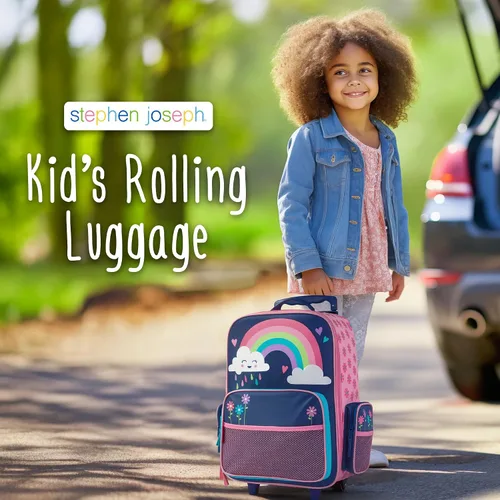 Vista 3 de Stephen Joseph Equipaje Clásico Rodante para Niños, Equipaje para Niños, Equipaje Rodante de Viaje para Niños Pequeños, Maleta para Niños