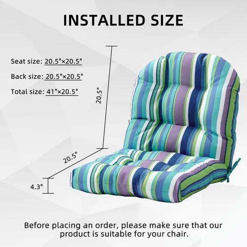 Vista 7 de FILUXE Almohadillas para silla, cojines de asiento/respaldo para patio - Almohada impermeable sólida acolchada, almohadillas