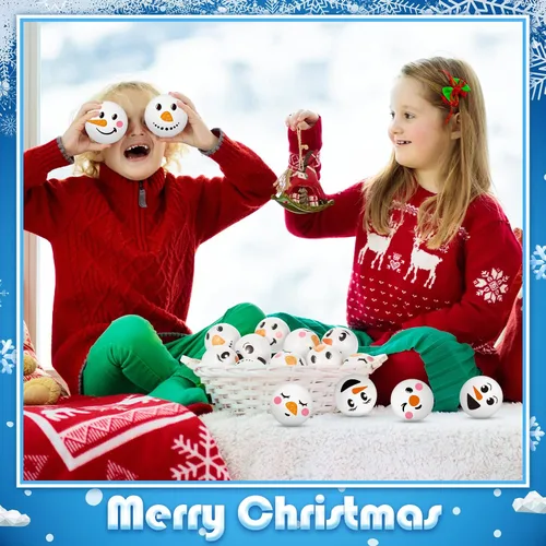 Vista 6 de Cindeer Pelotas Antiestrés de Navidad Juguetes de Navidad Muñecos de Nieve Pelota Antiestrés Pelota de PU para Apretar Regalo Antiestrés Rellenos