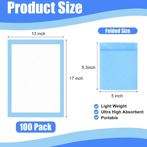 Vista 2 de Paquete de 100 cambiadores desechables, almohadillas para bebé, 17 Azul
