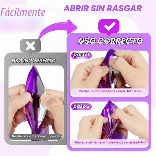 Vista 7 de ANZNKU 100 bolsas de Mylar moradas, resellables a prueba de olores, bolsas Morado