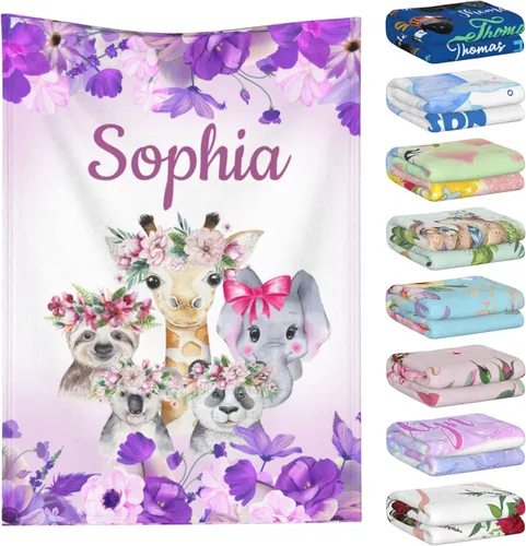 Vista 24 de Manta personalizada con nombre para niños y adultos, mantas personalizadas para niñas y niños, manta de franela personalizada con nombre