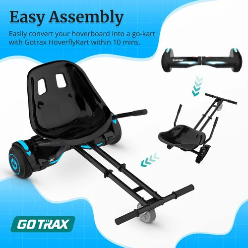 Vista 7 de Gotrax Hoverboard - Accesorio de asiento de kart para patineta de equilibrio automático de 6.5", 8", 8.5", 10", longitud del marco ajustable