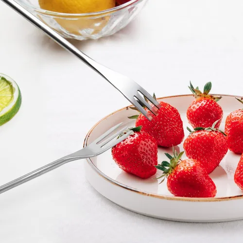 Vista 2 de Paquete de 6 tenedores de fondue para queso y chocolate, tenedores de inmersión para dulces, suministros de horneado de acero inoxidable para tartas