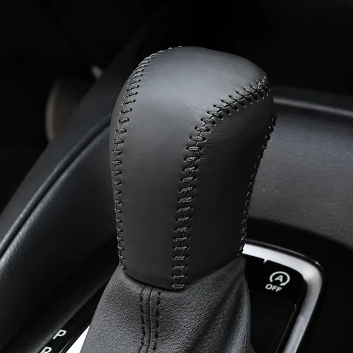 Vista 25 de Great-luck Funda Protectora de Perilla de Palanca de Cambios Automática de Cuero Genuino con Moldura, Accesorios Interiores Personalizados