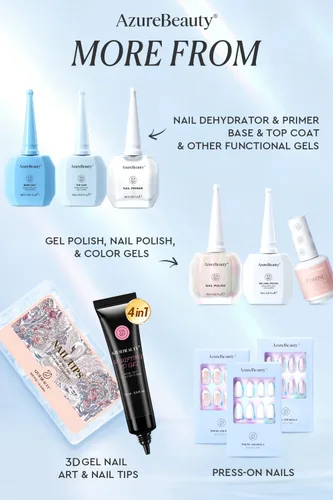 Vista 9 de AZUREBEAUTY Deshidratador de uñas de 0.6 fl oz y capa base de imprimación, preparación nutritiva de uñas 3 en uno, sin ácidos y sin hema, secado
