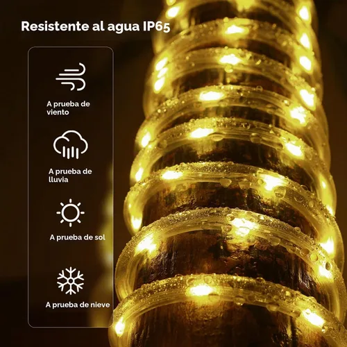 Vista 3 de Luces de cuerda LED de 360 pies para exteriores con control remoto