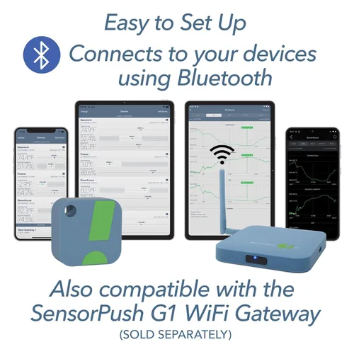 Vista 8 de Termómetro/higrómetro inalámbrico SensorPush para iPhone/Android, sensor inteligente de temperatura y humedad con alertas