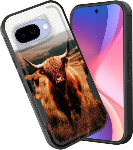 Vista 115 de Funda para Pixel 6A, funda híbrida de doble capa resistente a prueba de golpes de policarbonato duro de silicona suave TPU para Google Pixel 6A
