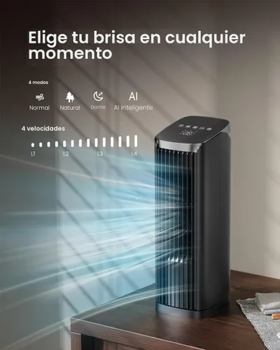 Vista 8 de PNTCK Ventilador de torre de 13 pulgadas para dormitorio, ventilador de Negro