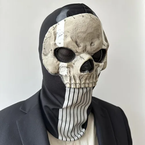 Vista 2 de Pasamontañas fantasma, máscara de esquí de esqueleto, disfraz de Halloween para cosplay, Ghost Cod MW2, máscaras de calavera a prueba de viento