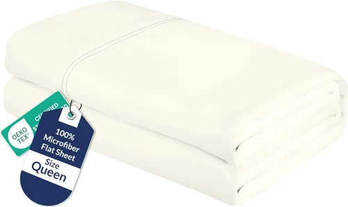 Vista 64 de Royale Linens Sábana Plana Individual – Sábanas Planas de Microfibra Cepillada Ultra Suave 1800 Solamente – Sin Arrugas y Resistentes a las Manchas