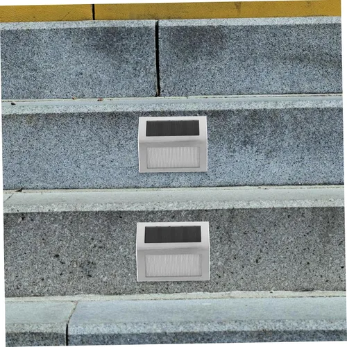 Vista 5 de DOITOOL Lar Step Lights para exteriores Paquete de 4 luces solares de acero inoxidable para escaleras, luces de escalón, lámpara de pared solar