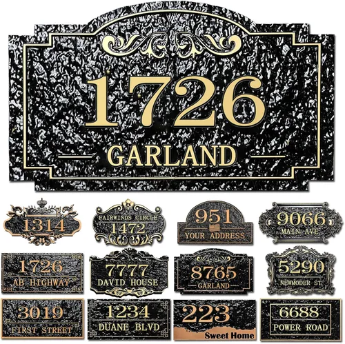 Vista 9 de Placa personalizada de dirección de casa, letrero de dirección de nombre de calle personalizado para números de casa, placa para buzón de garaje