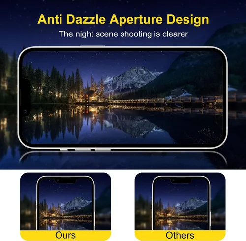 Vista 8 de Protector de lente de cámara (paquete de 3) compatible con iPhone 12 Pro Max, protector de lente de cámara, transparente, HD, antiarañazos