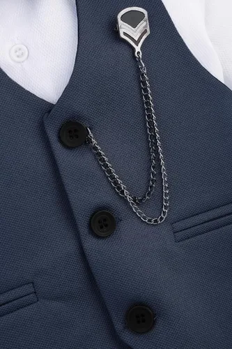 Vista 5 de Lilax Traje formal para niños de 4 piezas, chaleco, pantalones y corbata