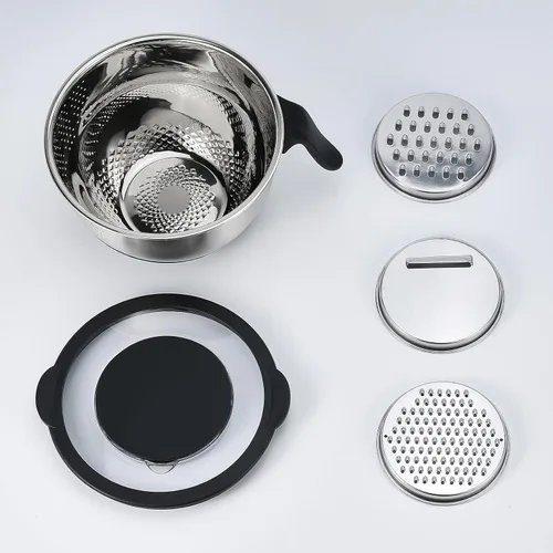Vista 2 de Coladores y coladores de cocina de acero inoxidable con rallador de queso