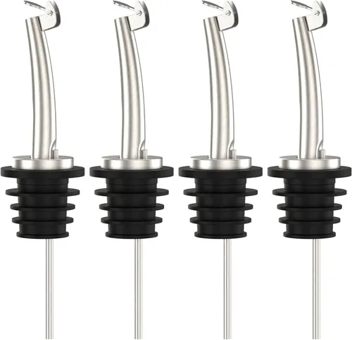 Vista 10 de Axe Sickle 12 piezas de boquillas para botellas de licor con picos vertedores de acero inoxidable de aceite, picos de vertido rápido, pico