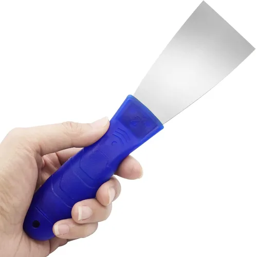 Vista 5 de Cuchillo de masilla, raspador de metal de 2 pulgadas, cuchillos de mango de plástico para paneles de yeso, calcomanías, papel de pared, parches