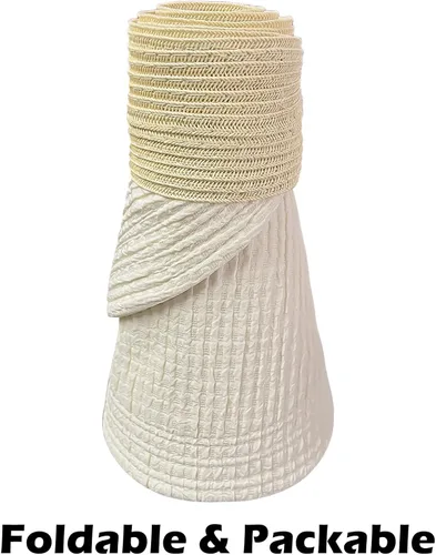Vista 4 de Sombrero de visera de ala ancha para mujer, para verano, playa, deportes, golf, tenis, plegable