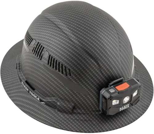 Vista 8 de Klein Tools KARBN Full Brim Vented Hard hat, Class C, Premium Comfort and Jobsite Protection