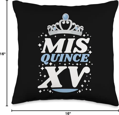Vista 4 de 15 Birthday Quinceanera Gifts for Mis XV Sweet 15 Mexican Birthday Party Quinceanera Mis Quince Años - Almohada de 16 x 16 pulgadas, multicolor