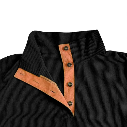 Vista 4 de SKDOGDT Sudadera de gran tamaño para hombre, con cremallera de 14, forro polar, sherpa, casual, cuello alto, cuello en V, polo, camisas militares