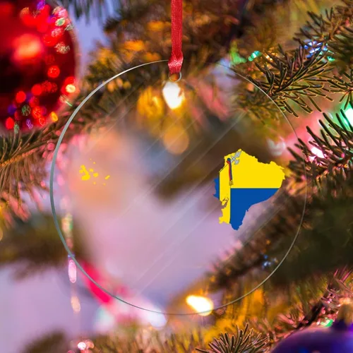 Vista 26 de Silueta de bandera de Bielorrusia, adornos de árbol de Navidad, bandera nacional, recuerdo de Navidad, adornos acrílicos de Bielorrusia