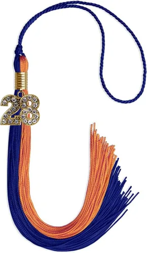 Vista 145 de Endea Graduation Borla de doble color con dije dorado (negro/oro brillante, 2022)