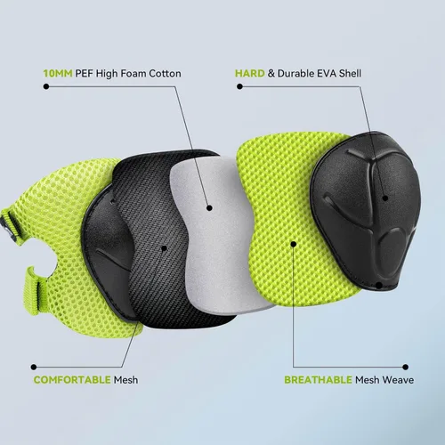 Vista 2 de Rodilleras para niños, juego de equipo de protección de unicornio, rodilleras y coderas con protector de muñeca para niñas y niños, patines