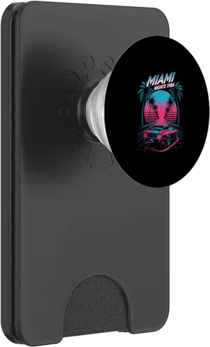 Vista 8 de Miami Nights 1986 Retro Synthwave Sunset PopSockets Adhesive PopGrip
