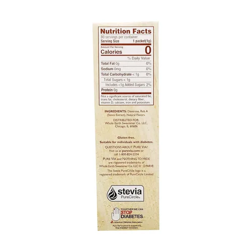 Vista 3 de Purevia, edulcorante Stevia Zero Calorie, 80