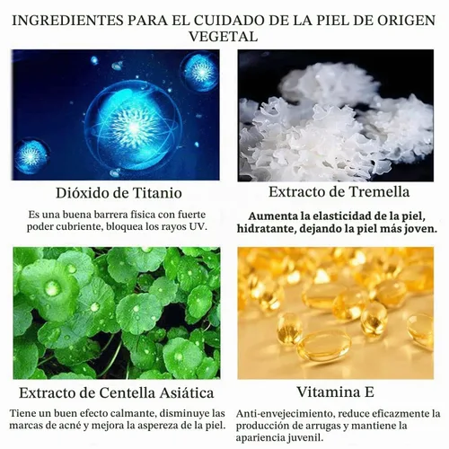 Vista 6 de Mushroom Head Air Cushion CC Cream Nature Foundation, crema BB hidratante, corrector mate de larga duración, base de maquillaje brillante