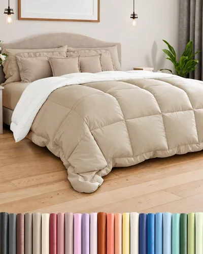 Vista 11 de Comforter Twin Size - Down Alternative Duvet Insert - White, 68" x 88" 01-Blanco