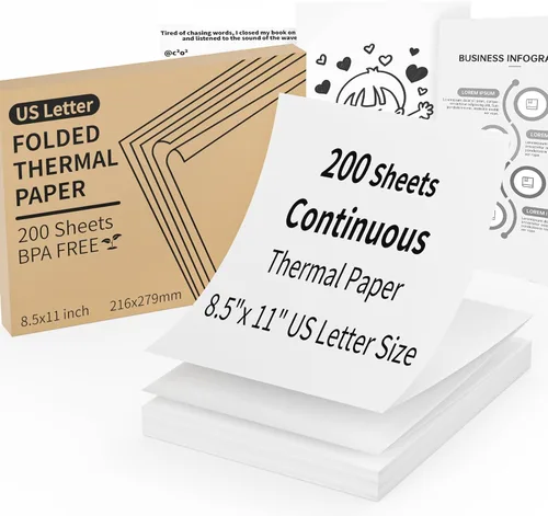 Vista 7 de 4 rollos de papel para impresora térmica de 8.5 x 11 pulgadas, tamaño carta de EE. UU., impresión duradera de alta eficiencia para fotos o trabajo