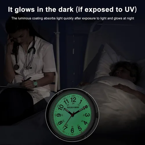 Vista 3 de GOLDEN HOUR Reloj de enfermera impermeable para profesionales médicos estudiantes mujeres y hombres varios colores esfera luminouse de fácil lectura