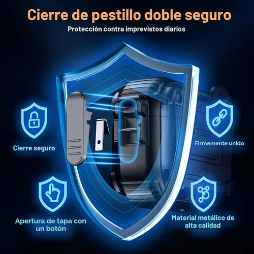 Vista 3 de Chicfun Armour Lock para estuche AirPods Pro de 2.ª generación con cierre seguro y llavero, compatible con MagSafe [360° de protección resistente]