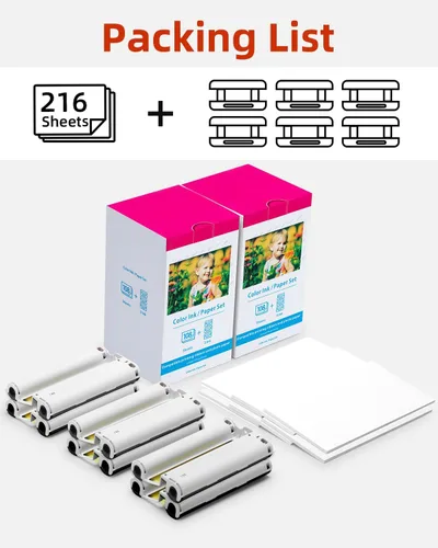 Vista 3 de Compatible with Canon Selphy CP1500 Ink and Paper Set KP-108IN 4x6'' 2 Pack