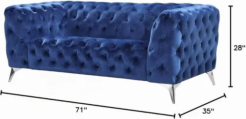 Vista 3 de Best Quality Solo sofá biplaza para muebles, azul marino