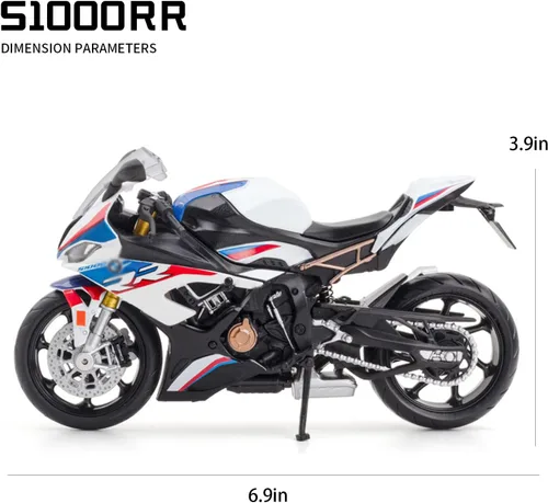 Vista 2 de COOLPUR Modelo de motocicleta fundido a presión para S1000RR, modelo de motocicleta realista, juguete o colección de moto para niños a escala 1:12