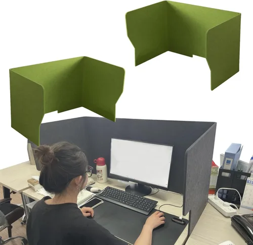 Vista 9 de Pantalla de privacidad de escritorio de 3 paneles (un juego de 2) para escuela, oficina, biblioteca, centro de llamadas, recepción, plegable