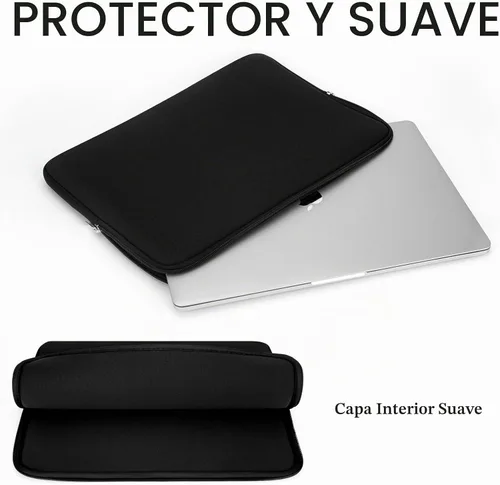 Vista 3 de Funda protectora para laptop de 15 y 16 pulgadas, funda suave para Mac Air 16, color negro