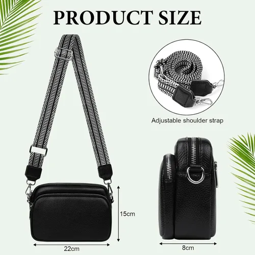 Vista 2 de Aucuu Bolso cruzado, bolsos de hombro de cuero genuino para mujer, bolso de hombro para teléfono celular, bolsas cruzadas para mujer de regalo
