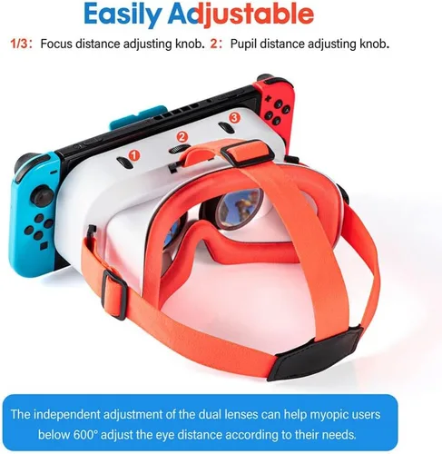 Vista 4 de Ferbao Lentes de realidad virtual para Nintendo Switch OLEDpara Nintendo Switch 3D de realidad virtual VR
