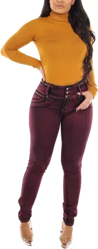 Vista 8 de Moda Xpress - Jeans levantadores de glúteos para mujer, ajustados, de cintura alta, elásticos