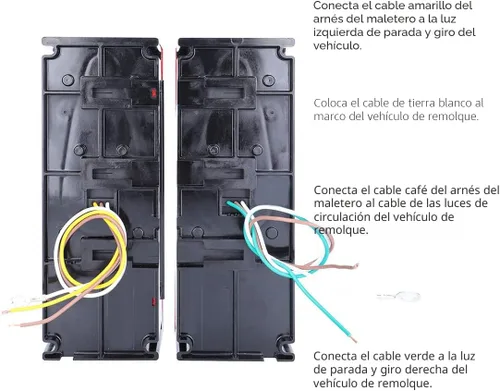 Vista 6 de CZC AUTO Juego de 2 luces LED sumergibles de bajo perfil rectangular para remolque, de 12 V, kit de luces traseras de parada, giro y marcha