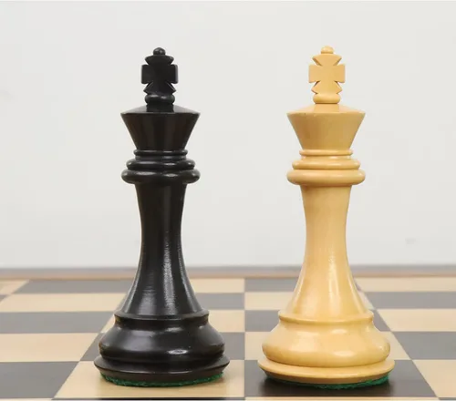Vista 6 de Royal Chess Mall - Juego de piezas de ajedrez Alban Knight Staunton de 4" - Boj ebonizado ponderado