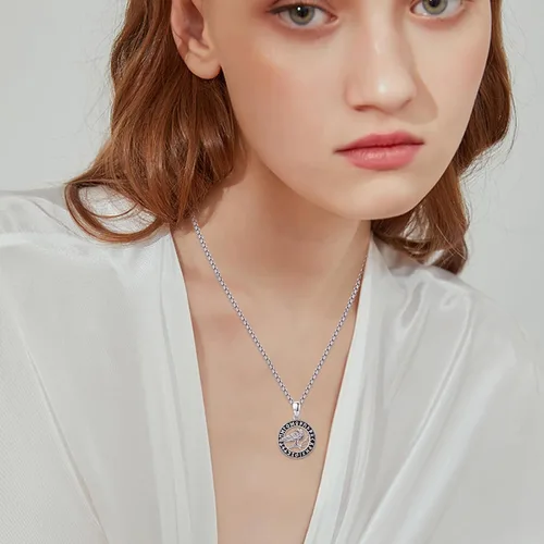 Vista 2 de Viking Animal Necklace 925 Sterling Silver WolfRavenDeerFoxSnake Necklace Viking Witcher Medallion Vegvisir Witcher Necklaces Viking Jewelry for Men